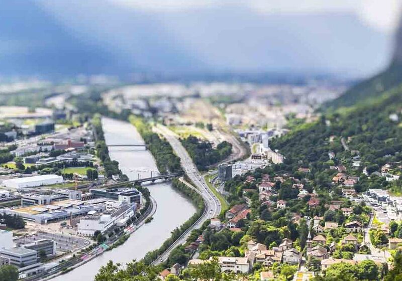 Vue aérienne de Grenoble