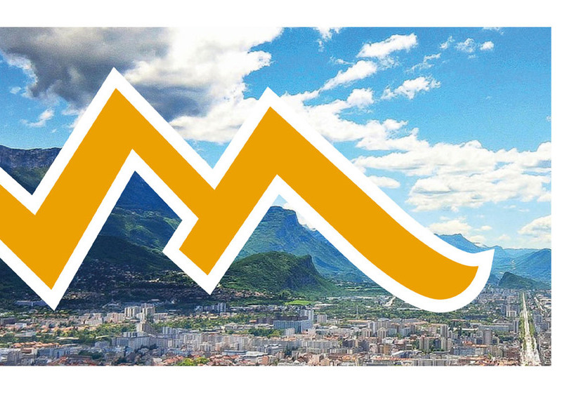 Logo PACTE et vue de Grenoble