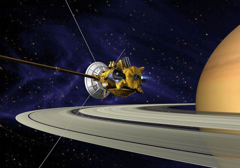 Image illustrative de Cassini orbitant autour de Saturne